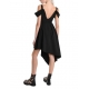 Robe asymétrique techno stretch noire zip bretelles 4B W5011 La Haine Inside Us Femme Boutique Online Strasbourg fashion