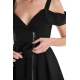 Robe asymétrique techno stretch noire zip bretelles 4B W5011 La Haine Inside Us Femme Boutique Online Strasbourg fashion