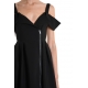 Robe asymétrique techno stretch noire zip bretelles 4B W5011 La Haine Inside Us Femme Boutique Online Strasbourg fashion