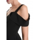 Robe asymétrique techno stretch noire zip bretelles 4B W5011 La Haine Inside Us Femme Boutique Online Strasbourg fashion