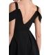 Robe asymétrique techno stretch noire zip bretelles 4B W5011 La Haine Inside Us Femme Boutique Online Strasbourg fashion