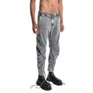 Pantalon toile coton marmorisé Gris bandes côtés lien ajustable M1033 La Haine Inside Us Homme Boutique Strasbourg Online 