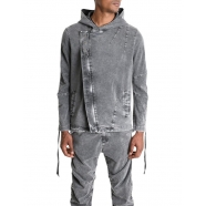 Blouson marmorisé gris boutons biais capuche M1039 La Haine Inside Us Homme La Haine Inside Us Homme Boutique Strasbourg