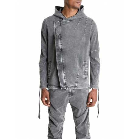 Blouson marmorisé gris boutons biais capuche M1039 La Haine Inside Us Homme La Haine Inside Us Homme Boutique Strasbourg