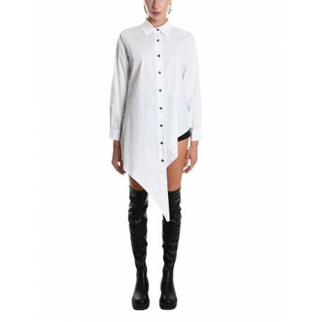 Chemise Popeline de coton asymétrique Blanc LW913 La Haine Inside Us Femme Boutique Online Strasbourg fashion avantgarde 