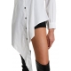 Chemise Popeline de coton asymétrique Blanc LW913 La Haine Inside Us Femme Boutique Online Strasbourg fashion avantgarde 