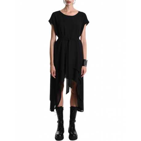 Robe Asymmetric Georgette Noire W5004 La Haine Inside Us Femme Boutique Online Strasbourg fashion avant garde mode