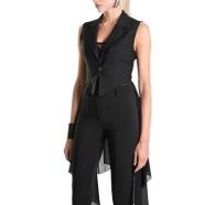  Gilet tailleur noir georgette stretch GILET Skinny La Haine Inside Us Femme W5114 Boutique Strasbourg fashion avant garde