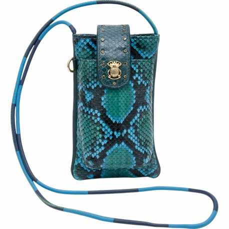 Pochette Double Marcus python Prairie vert Turquoise 3900 Claris Virot Femme Strasbourg Boutique online bag woman fashion