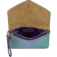 Pochette Alicia cuir Lune irisé gold vert mauve 3865 Claris Virot Femme Strasbourg Boutique online bag woman fashion