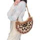 Sac Raphia Chris carreaux rose prune sable 3857 Claris Virot Femme Strasbourg Boutique online bag woman fashion