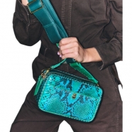 Sac Lily python vert Prairie vert turquoise 3829 Claris Virot Femme Strasbourg Boutique online bag woman fashion