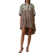 Robe Sand print Incas vieux rose beige courte devant Mes Demoiselles Paris Strasbourg Boutique Online Mode 