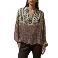 Chemise Susanne print Incas vieux rose beige viscose femme Mes Demoiselles Paris Boutique Strasbourg Shop Online Fashion