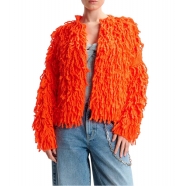  Veste franges orange Hinwood fringed Chimique Fanta Essentiel Antwerp Femme CF24 boutique Strasbourg mode jacket fashion