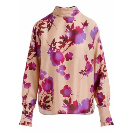 Top rose print fleurs col montant Hudson high neck Bell Flower H2BF Essentiel Antwerp Femme boutique Strasbourg mode