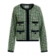 Veste verte tweed ganse bleu Homework pearl embo Pine Needle Essentiel Antwerp Femme H1PN Boutique Strasbourg mode