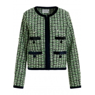 Veste verte tweed ganse bleu Homework pearl embo Pine Needle Essentiel Antwerp Femme H1PN Boutique Strasbourg mode