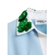 Polo ciel sequins verts col Hoiseau embroidered Aqua Blue Essentiel Antwerp Femme AB08 boutique Strasbourg mode