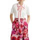 Polo cravate liseré corail Hight polo with a bow Off White Essentiel Antwerp Femme OW01