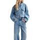 Blouson jeans court Hespero cropped jeans Aqua Blue Essentiel Antwerp Femme AB08 boutique Strasbourg mode fashion