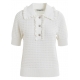 Polo blanc Hemirates knitted Off White Essentiel Antwerp Femme OW01