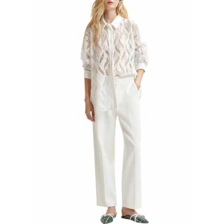 Pantalon écru taille liens Heftig straight leg Off White OW01 Essentiel Antwerp Femme boutique strasbourg vêtements mode