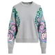 Sweatshirt sequins gris Hecrazy embroidered Combo3 Aqua Blue H3AB