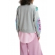 Sweatshirt sequins gris Hecrazy embroidered Combo3 Aqua Blue H3AB