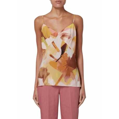 Caraco print feuille orange rose Soie Paul Smith Femme W1R 343M P11100 24 Strasbourg Boutique Online Mode 