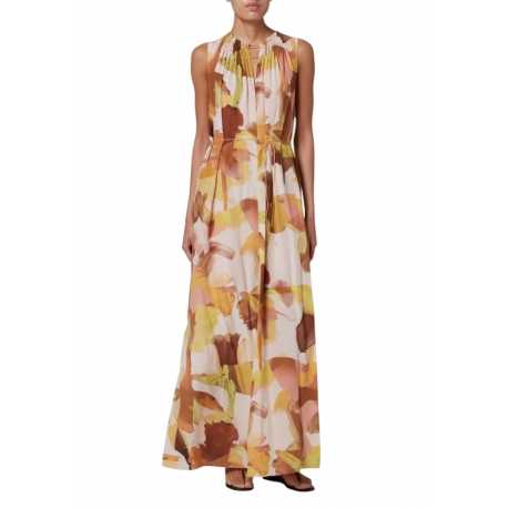 Robe longue print feuille orange rose Soie Paul Smith Femme W1R 653D P11100 24 Strasbourg Boutique Online Mode 