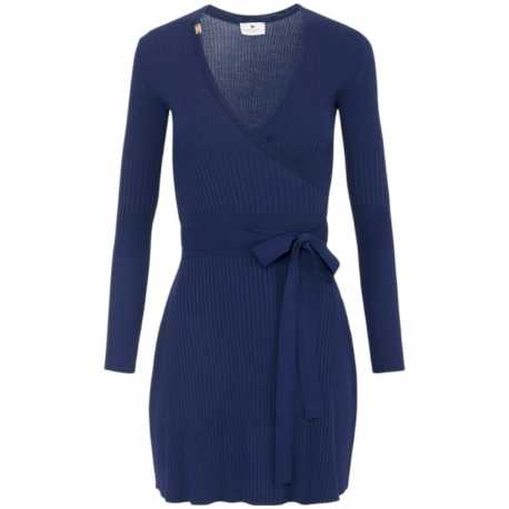 Robe maille fine cache cœur Navy Oltre Mare AM14T DC8 Elisabetta Franchi