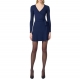 Robe maille fine cache cœur Navy Oltre Mare AM14T DC8 Elisabetta Franchi