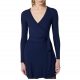 Robe maille fine cache cœur Navy Oltre Mare AM14T DC8 Elisabetta Franchi