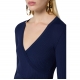 Robe maille fine cache cœur Navy Oltre Mare AM14T DC8 Elisabetta Franchi