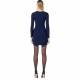 Robe maille fine cache cœur Navy Oltre Mare AM14T DC8 Elisabetta Franchi