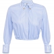 Chemise crops Oxford bleu rayures blanc CA087 6188 019 Elisabetta Franchi