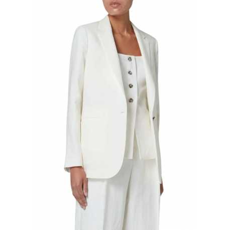 Veste lin Blanc tailleur longue W1R 254JC P01427 04 Paul Smith femme boutique shop mode strasbourg