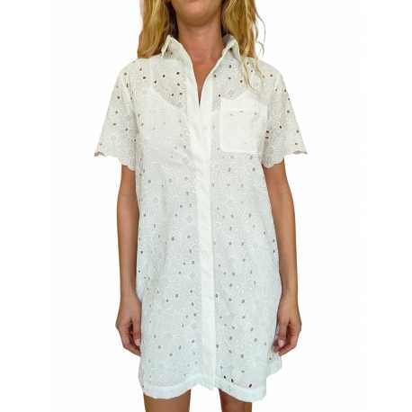 Robe courte broderies anglaises blanc W2R 649D P31289 01 femme paul smith shop mode strasbourg boutique