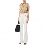 Jeans Blanc Ivoire Nœud gold poches PJ93N 360 Elisabetta Franchi femme vêtements shop mode boutique strasbourg