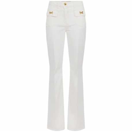 Jeans Blanc Ivoire Nœud gold poches PJ93N 360 Elisabetta Franchi femme vêtements shop mode boutique strasbourg