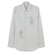 Chemise vert rayé blanc brodée cachemire Paul Smith Homme M1R 901UE P02642 30 Strasbourg Boutique Online Mode 