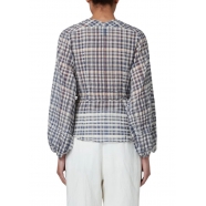 Blouse wrap Vichy blanc bleu Paul Smith Femme W1R 329M P02636 47 Strasbourg Boutique Online Mode 