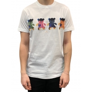 T-shirt blanc print Teddy multicolor slim Paul Smith Homme M2R 010R PP5131 01 Strasbourg Boutique Online Mode 