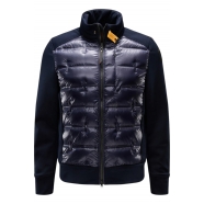 Blouson Matty BlueNavy matelassé brillant manches jersey Col capuche Parajumpers Homme PMHYTY01 03