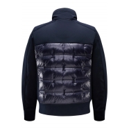 Blouson Matty BlueNavy matelassé brillant manches jersey Col capuche Parajumpers Homme PMHYTY01 03