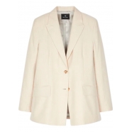 Veste tailleur lin coton beige rayé blanc W2R 247J P31282 11 Paul Smith Femme