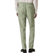 Pantalon lin Vert amande taille élastiquée Revers M1R 921T P01427 34A Paul Smith