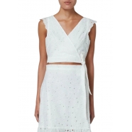 Top wrap court broderies anglaises blanc Paul Smith Femme W2R 367M P31289 01 Strasbourg Boutique Online Mode 