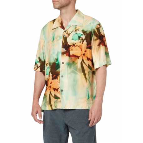 Chemisette verte print photo fleurs viscose M1R 426Z P02653 30 Paul Smith Homme